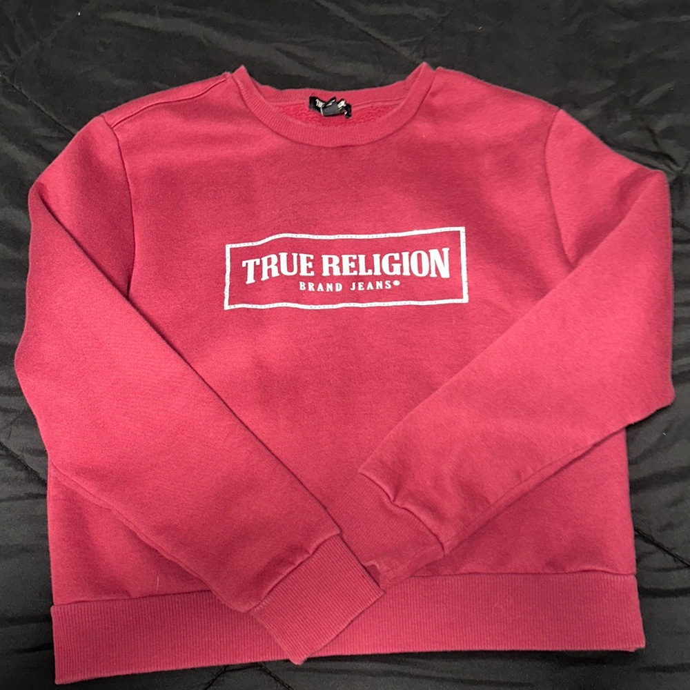 True Religion Woman’s Burgundy Crewneck Sweater